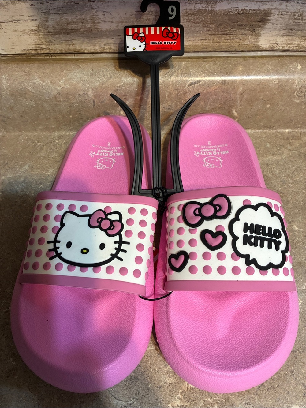 Hello Kitty Pink Polka Dot Slide Sandals for Kids
